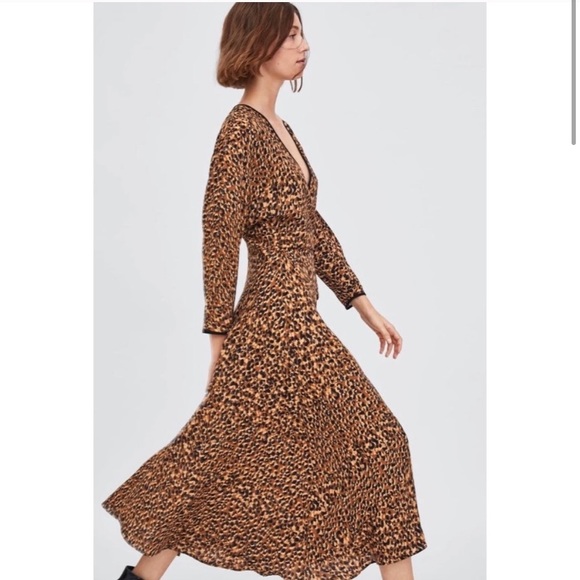 Zara animal print wrap dress Clearance